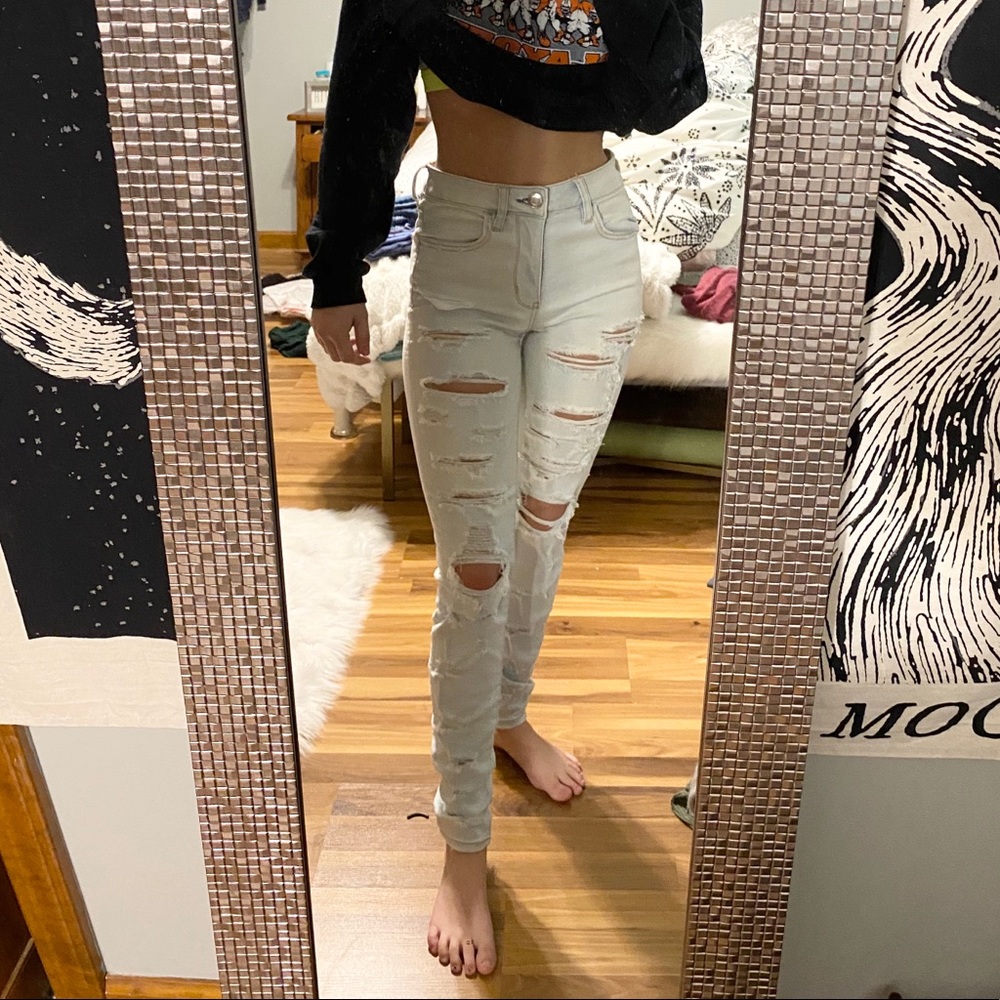 light wash ripped jeans